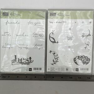 STAMPIN’ UP STAMP SET, 2 sets‎ HAPPY WISHES and BEAUTIFUL PEACOCK